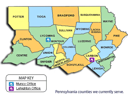 PA Counties Map